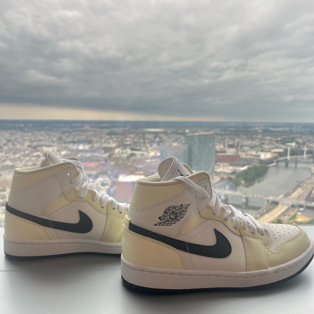 Nike Cream and Black High-Top Sneakers